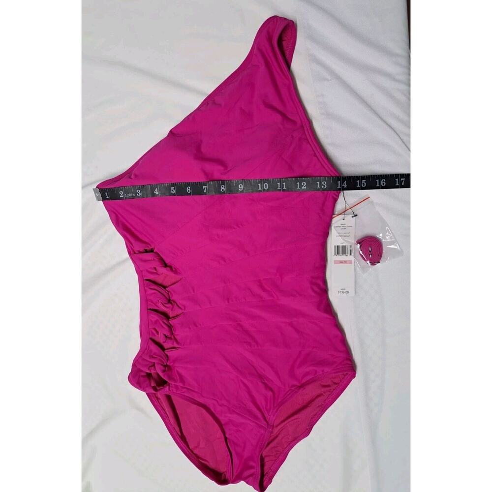 NWTCarmen Marc Valvo One-Shoulder Side-Cutout One-Piece Swimsuit Women's Size 10 - Picture 5 of 13